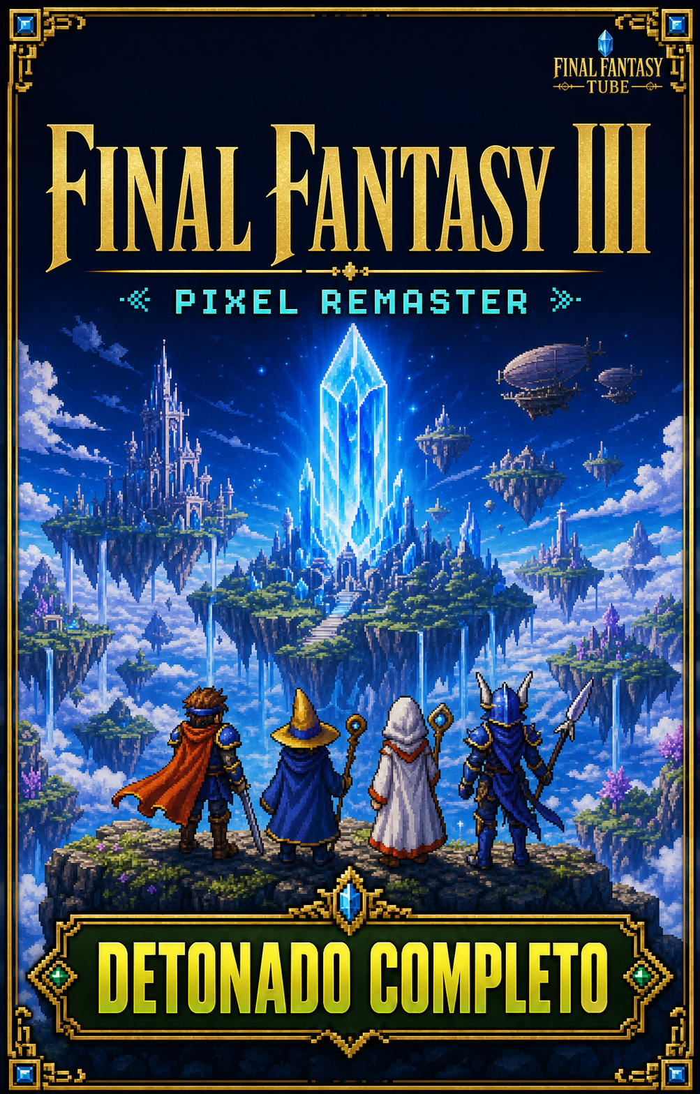 Capa do detonado Final Fantasy III Pixel Remaster